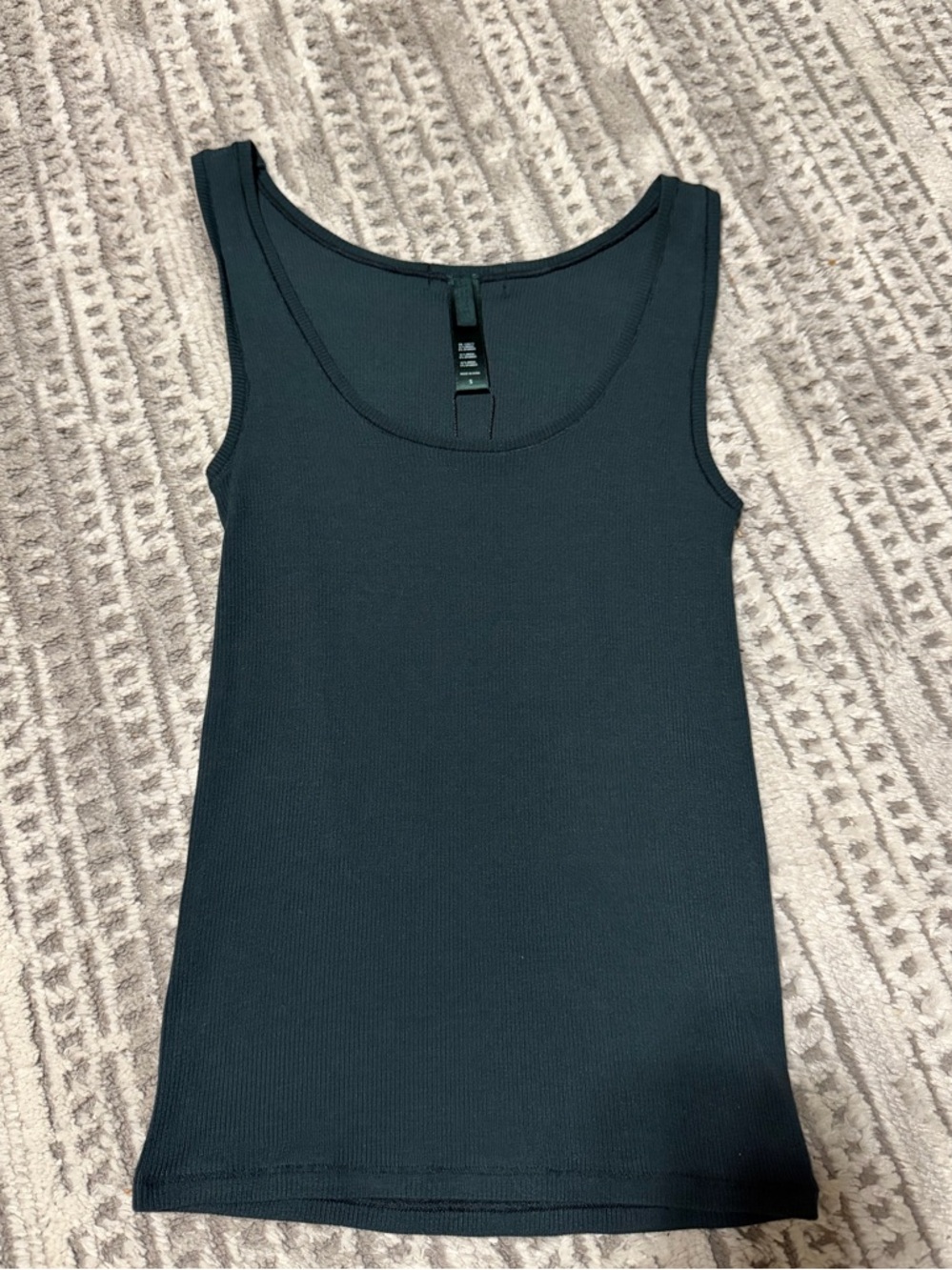 SKIMS Ribbed Tank Top in Deep Teal